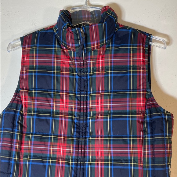 NEW! Talbots Down Plaid Puffer Quilted Vest -Two Way Zipper Closure. Small. - Picture 5 of 12